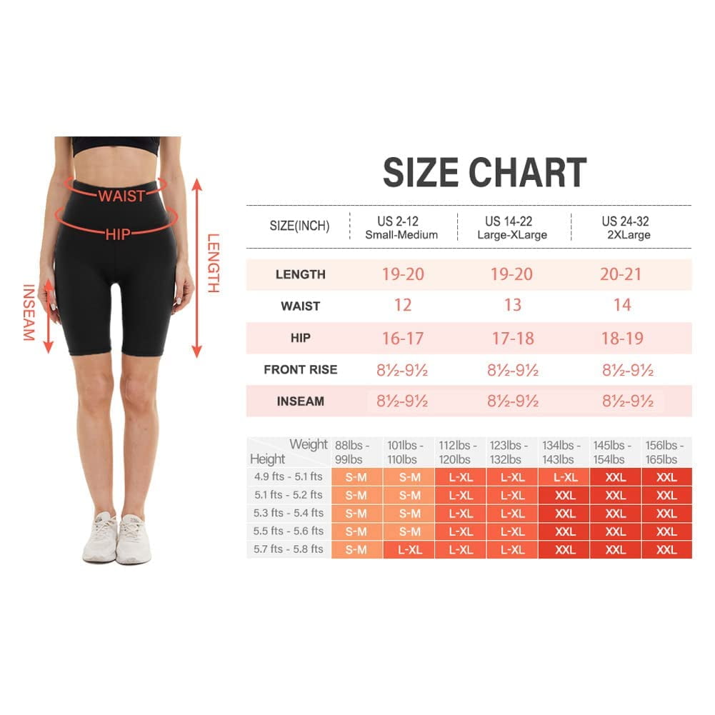 4 Pack Biker Shorts for Women – 8" High Waist Tummy Control Workout Yogacompression Exercise Shorts