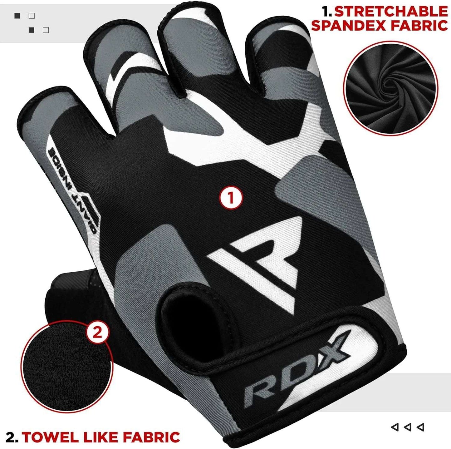 Fingerless Weight Lifting Gloves Gym Workout Gloves for Men Bodybuilding Breathable Powerlifting Wrist Support Padded Palm Training Exercise, Gray, M