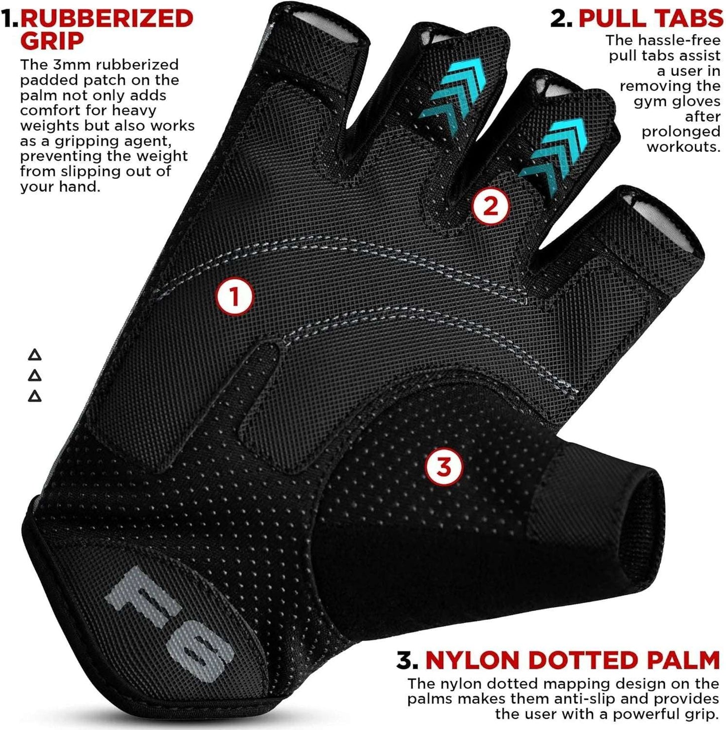 Fingerless Weight Lifting Gloves Gym Workout Gloves for Men Bodybuilding Breathable Powerlifting Wrist Support Padded Palm Training Exercise, Gray, M