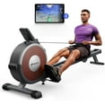 Magnetic Rowing Machine 350Lbs Weight Capacity, 16 Levels of Quiet Resistance, Bluetooth Rowing Machine for Home Workout