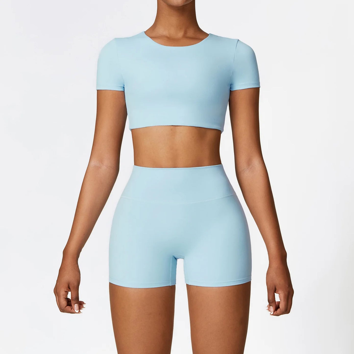 New Yoga Set Women Gym 2 Piece Tight Quick-Drying Fitness Wear Outdoor Running Suit Sports Fitness High Waist Leggings Workout
