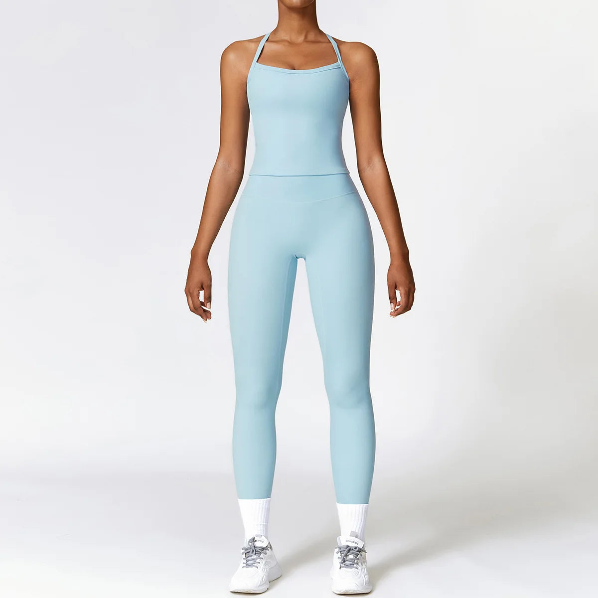 New Yoga Set Women Gym 2 Piece Tight Quick-Drying Fitness Wear Outdoor Running Suit Sports Fitness High Waist Leggings Workout