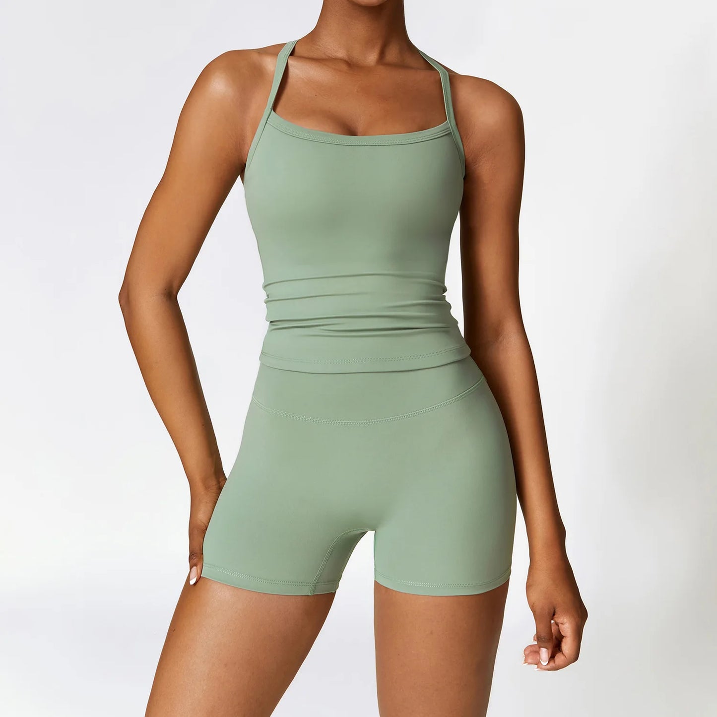 New Yoga Set Women Gym 2 Piece Tight Quick-Drying Fitness Wear Outdoor Running Suit Sports Fitness High Waist Leggings Workout