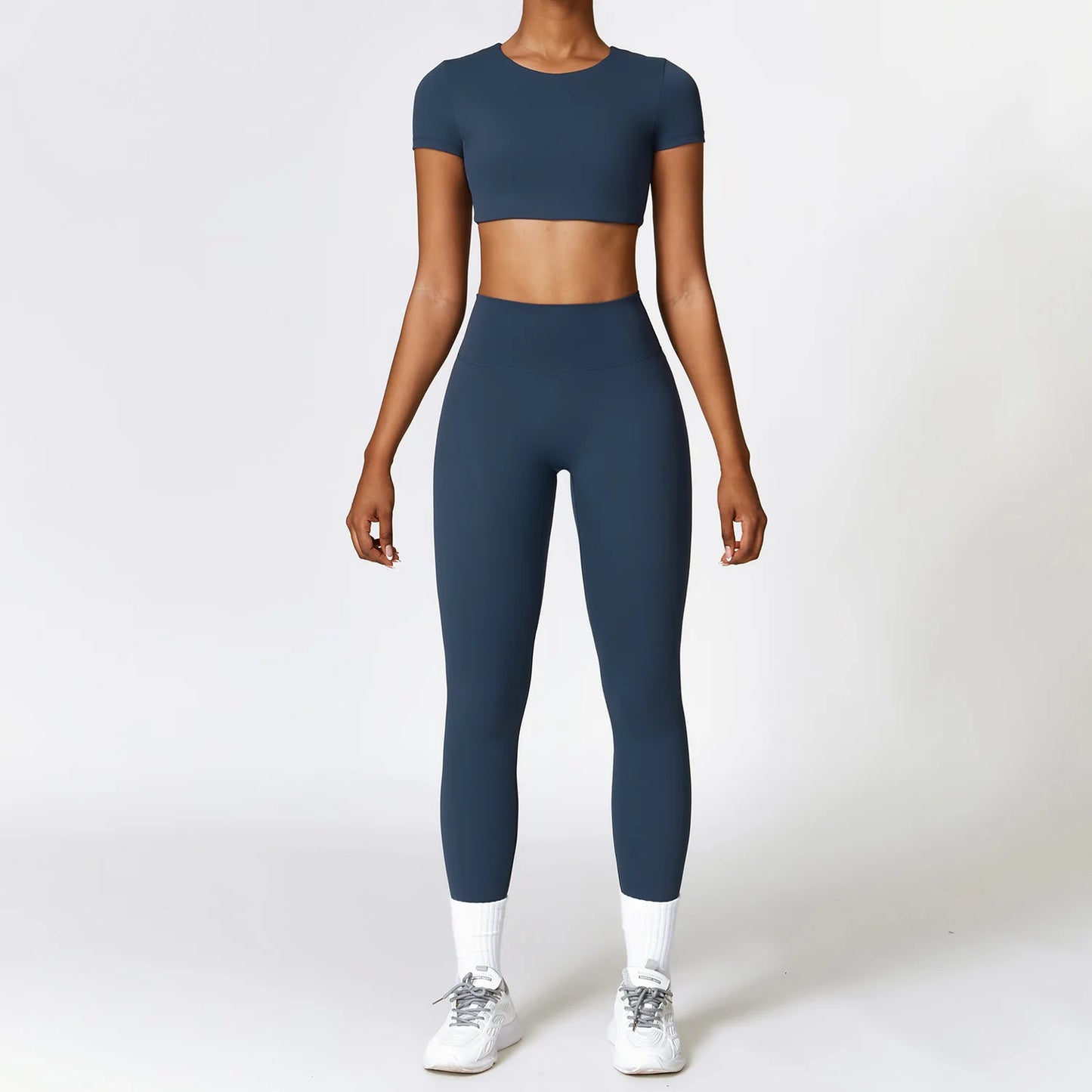 New Yoga Set Women Gym 2 Piece Tight Quick-Drying Fitness Wear Outdoor Running Suit Sports Fitness High Waist Leggings Workout