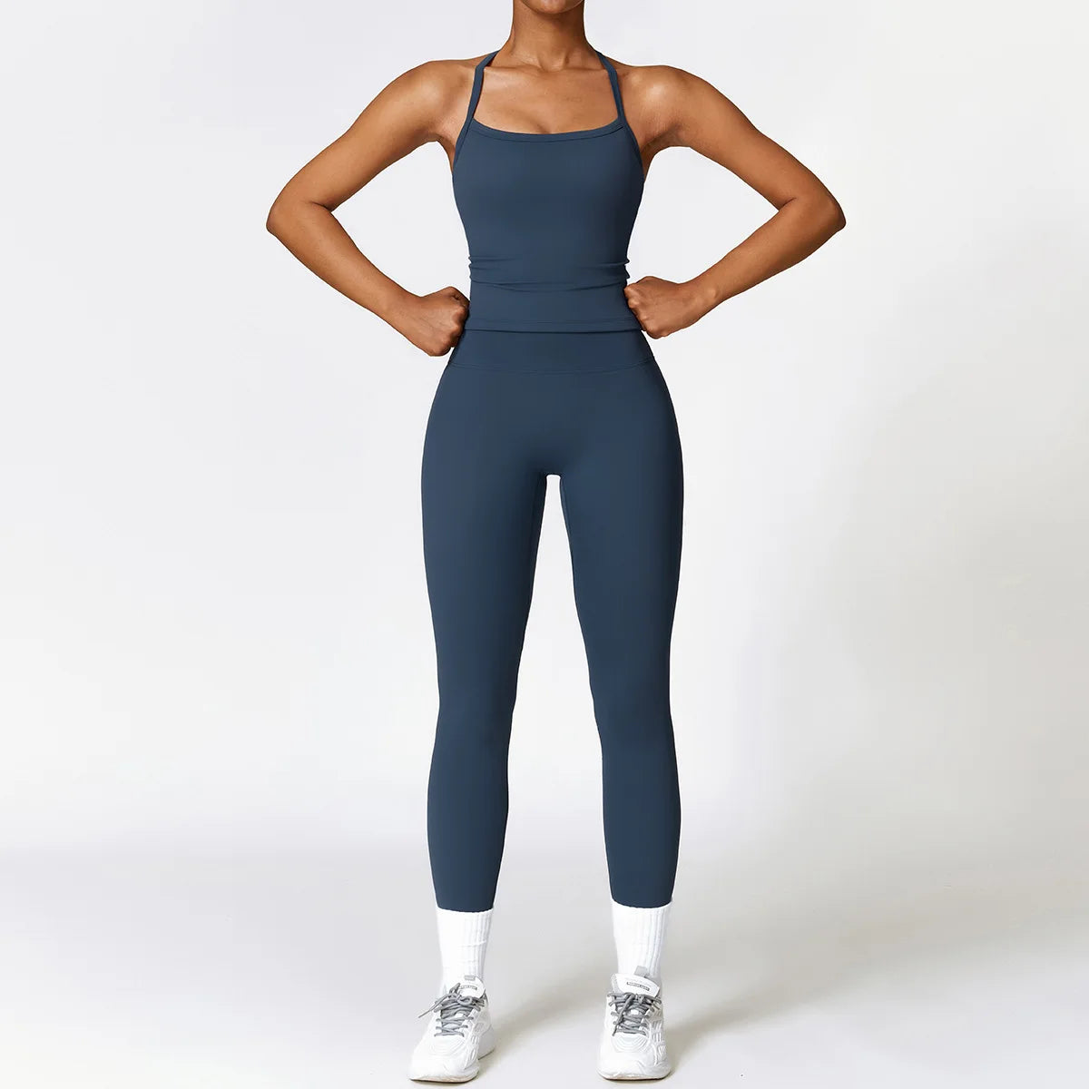 New Yoga Set Women Gym 2 Piece Tight Quick-Drying Fitness Wear Outdoor Running Suit Sports Fitness High Waist Leggings Workout