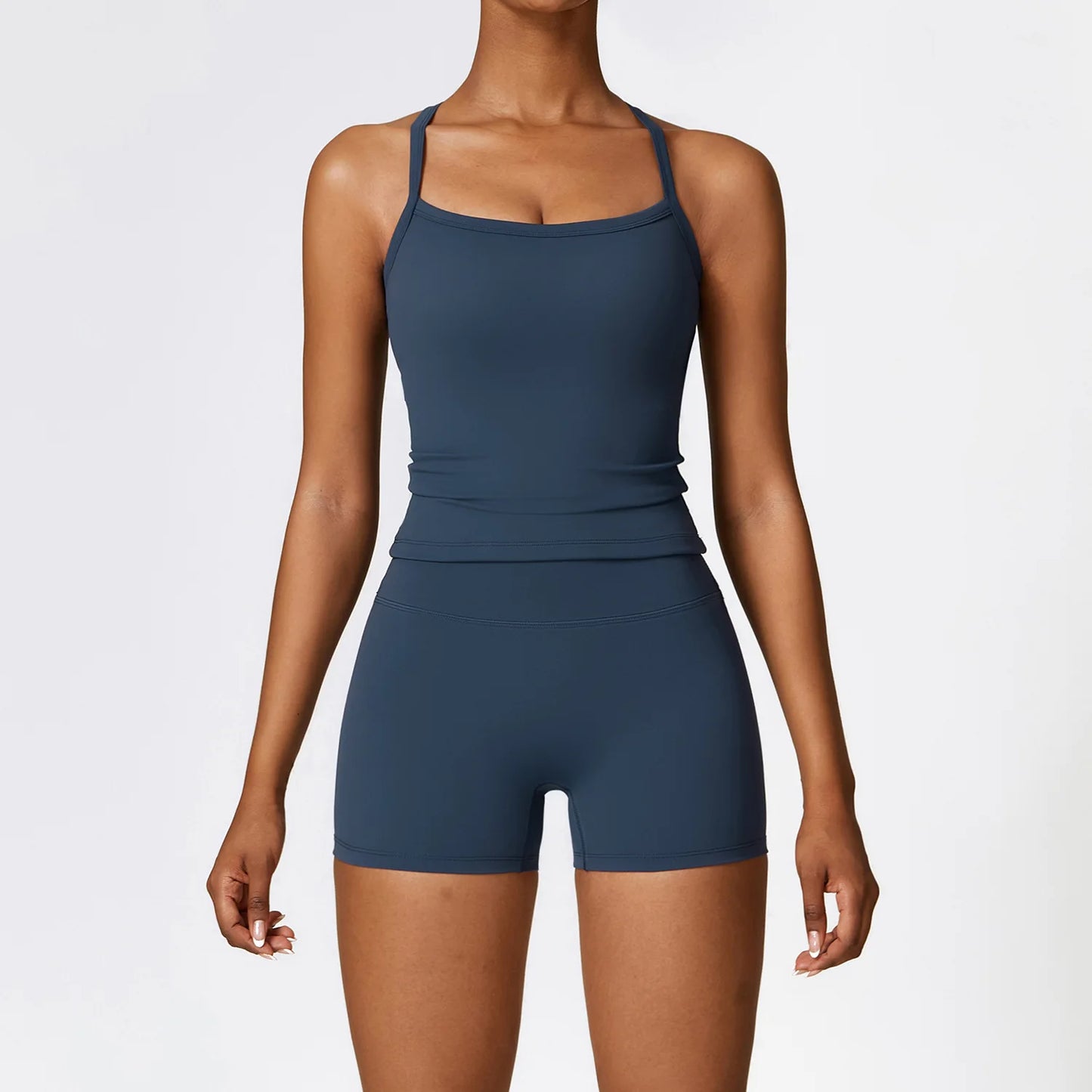 New Yoga Set Women Gym 2 Piece Tight Quick-Drying Fitness Wear Outdoor Running Suit Sports Fitness High Waist Leggings Workout