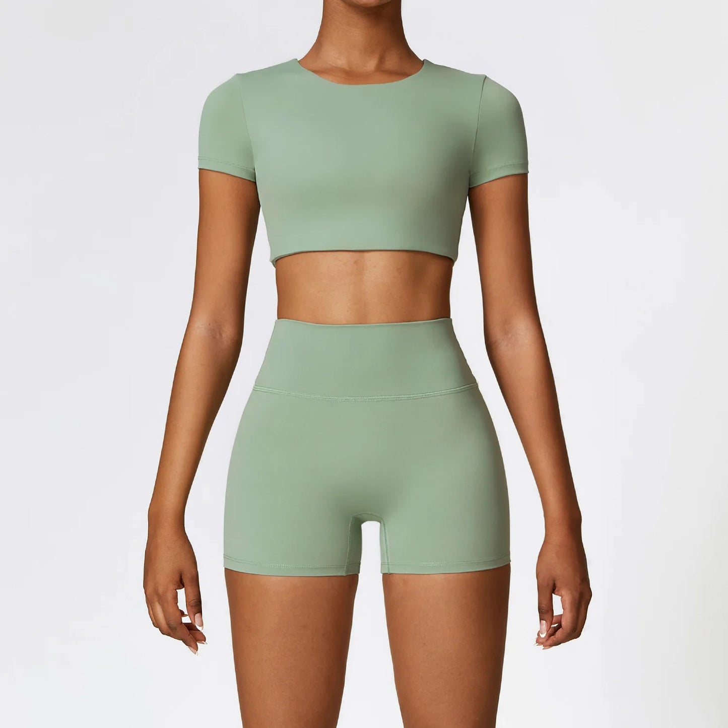 New Yoga Set Women Gym 2 Piece Tight Quick-Drying Fitness Wear Outdoor Running Suit Sports Fitness High Waist Leggings Workout