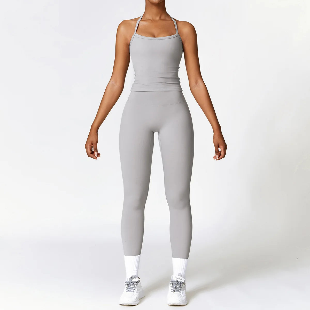 New Yoga Set Women Gym 2 Piece Tight Quick-Drying Fitness Wear Outdoor Running Suit Sports Fitness High Waist Leggings Workout