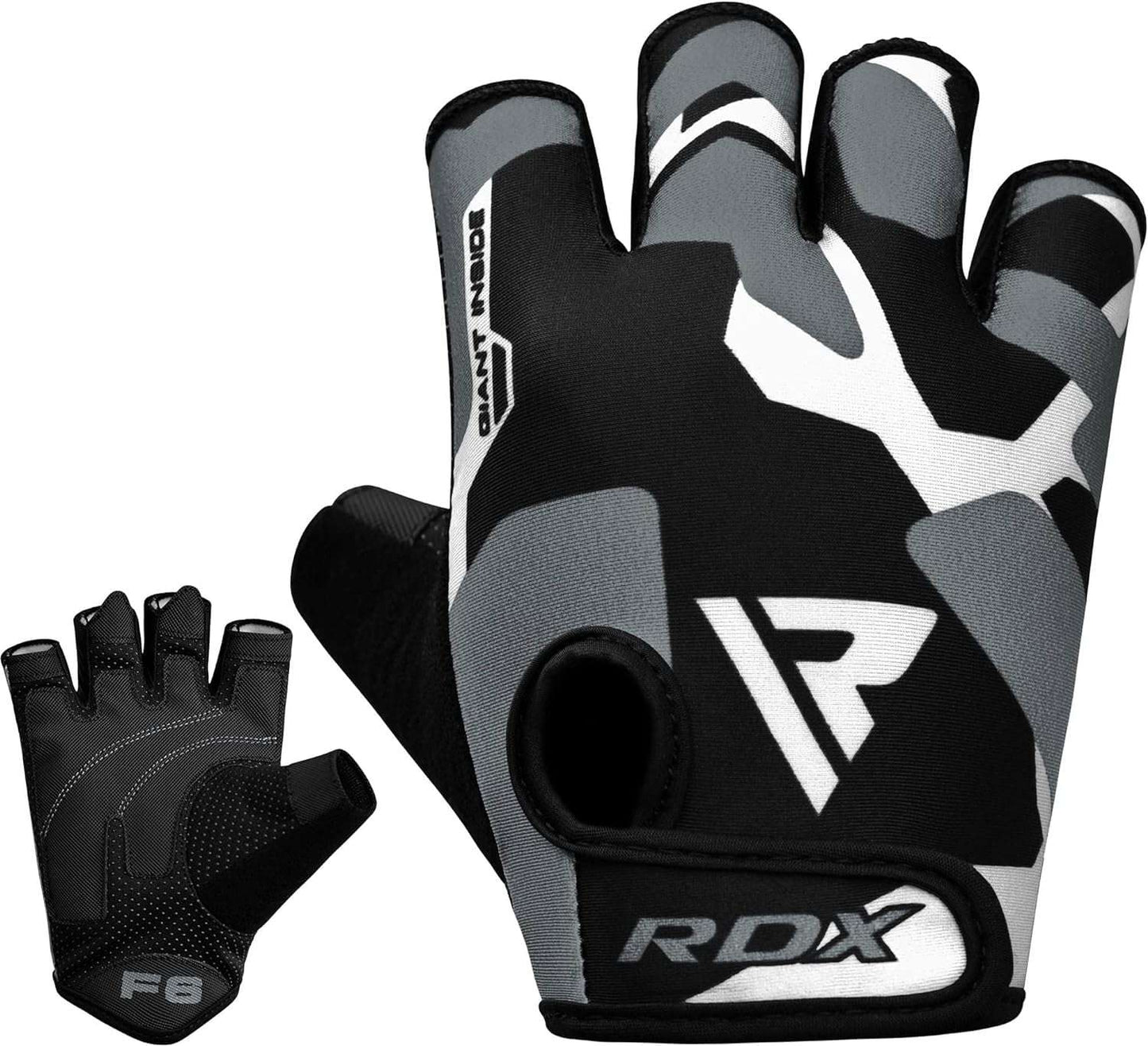 Fingerless Weight Lifting Gloves Gym Workout Gloves for Men Bodybuilding Breathable Powerlifting Wrist Support Padded Palm Training Exercise, Gray, M