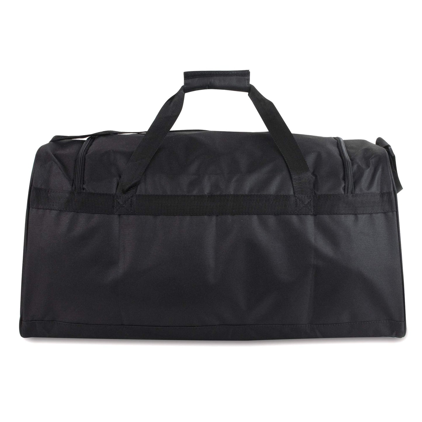 24 Inch 55 Liter Weekender Overnight Duffel Shoulder Bag for Men, Women, Teens, Gym, Travel, Sports and Recreation in Black with Red Trim