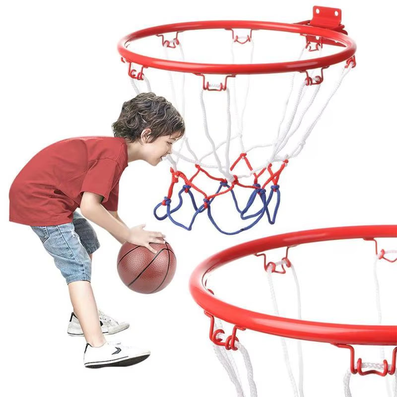 Children's Wall-Mounted Basketball Hoop with Screws and Net for Indoor and Outdoor Shooting Practice