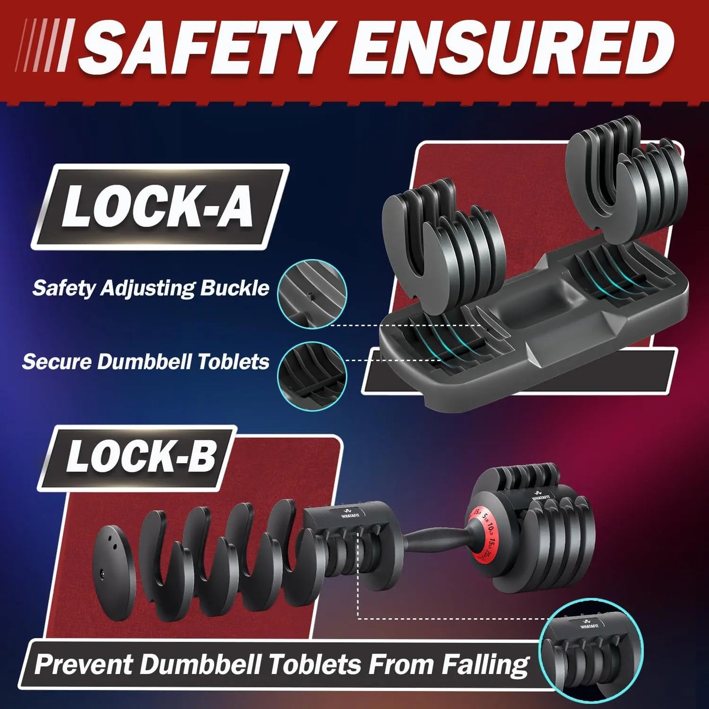 Adjustable Dumbbells,Adjustable Dumbbell Set, 5 in 1 Free Weight Dumbbell,Fast Adjust Weight with Anti-Slip Handle and Tray For