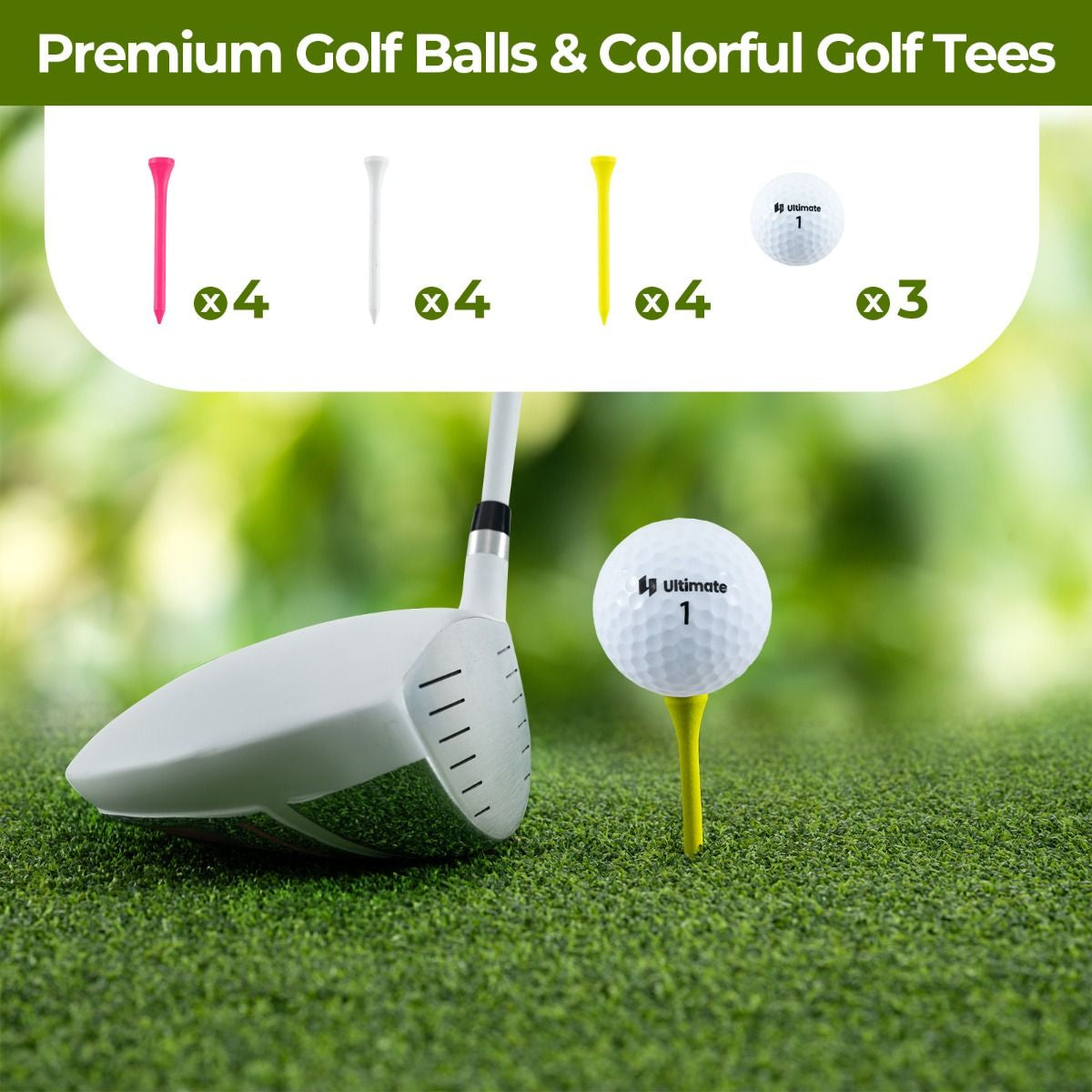 Complete Golf Accessories Set with Golf Balls Golf Tees Golf Towel Golf Belt and Golf Hat