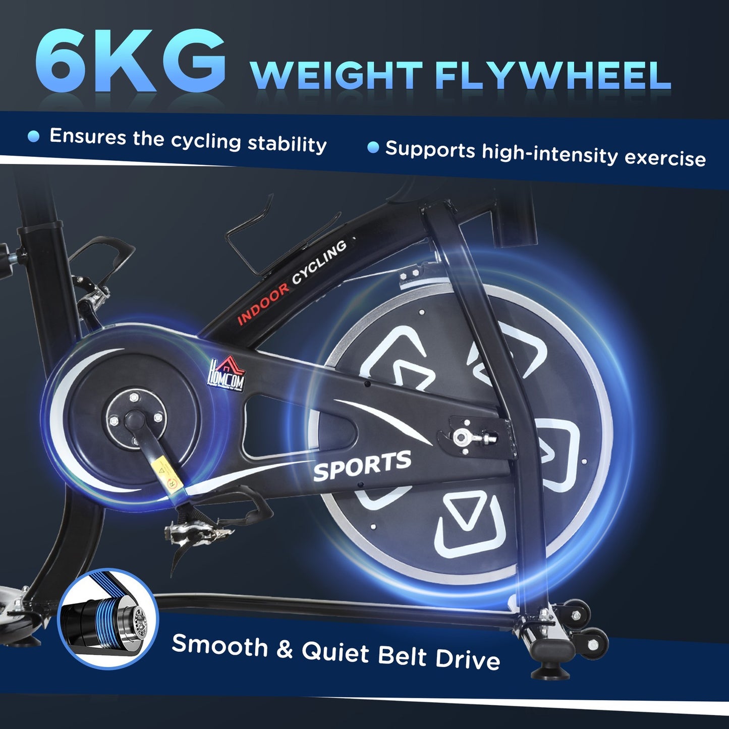 HOMCOM Exercise Training Bike Indoor Cycling Bicycle Trainer LCD Monitor