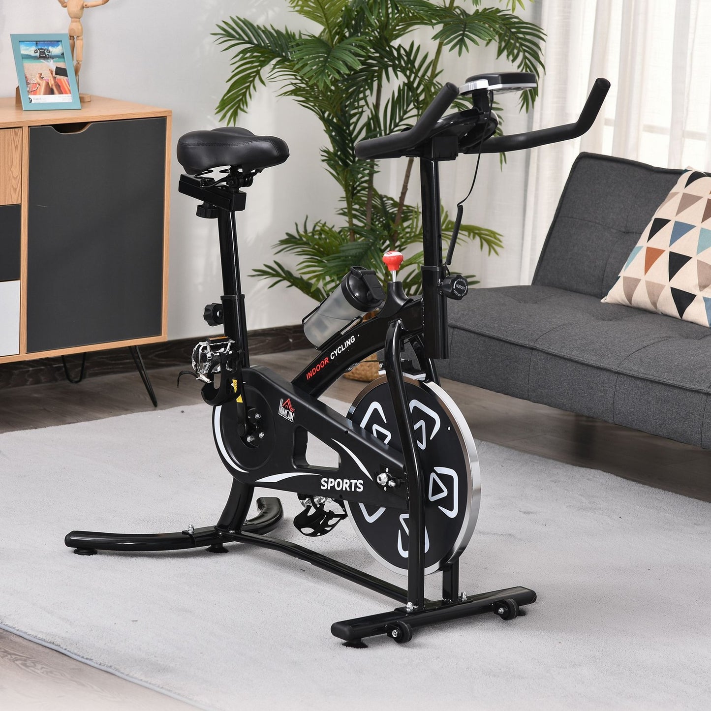 HOMCOM Exercise Training Bike Indoor Cycling Bicycle Trainer LCD Monitor