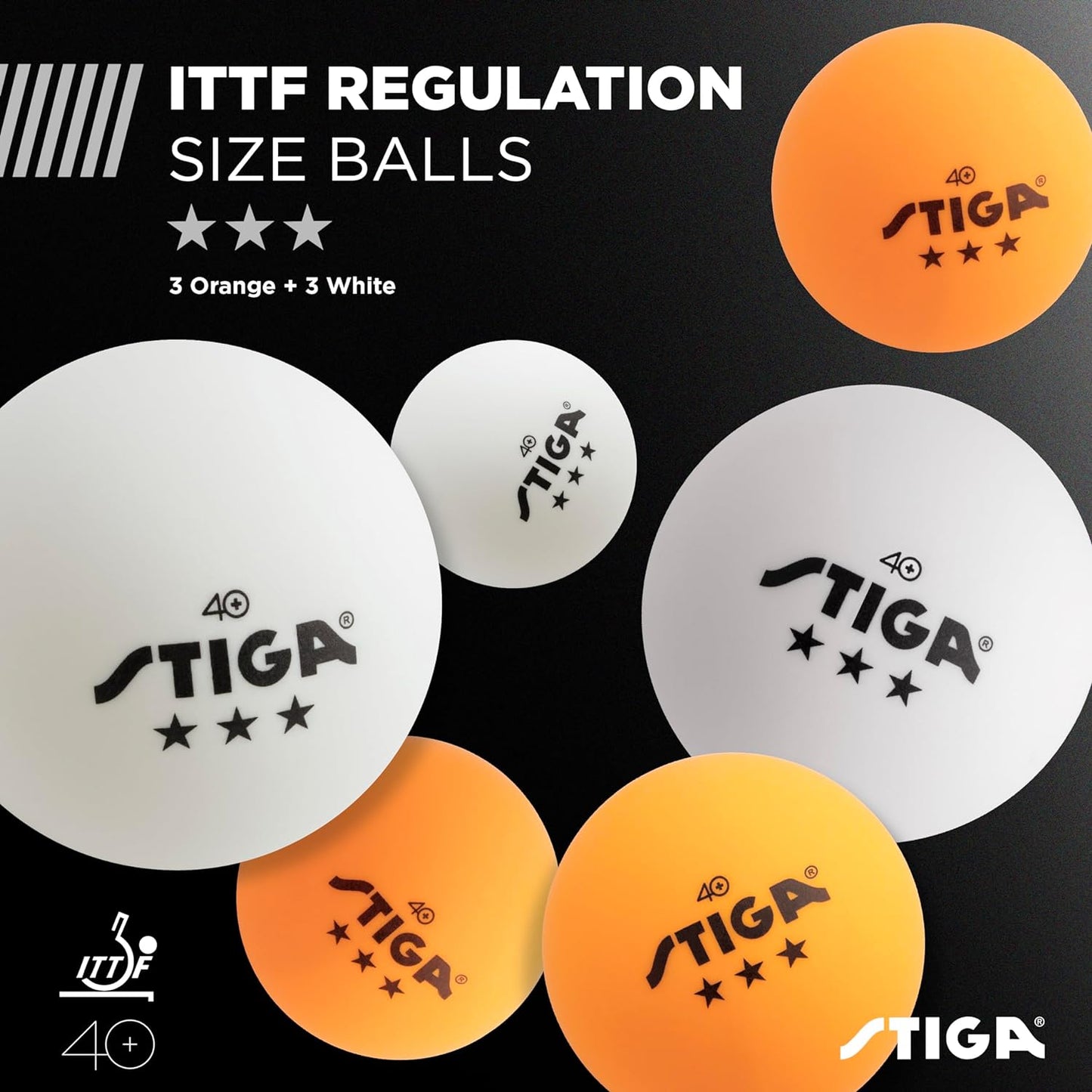 Performance 4 Player Ping Pong Paddle Set of 4 – Table Tennis Rackets, 6 – 3 Star Orange and White Balls