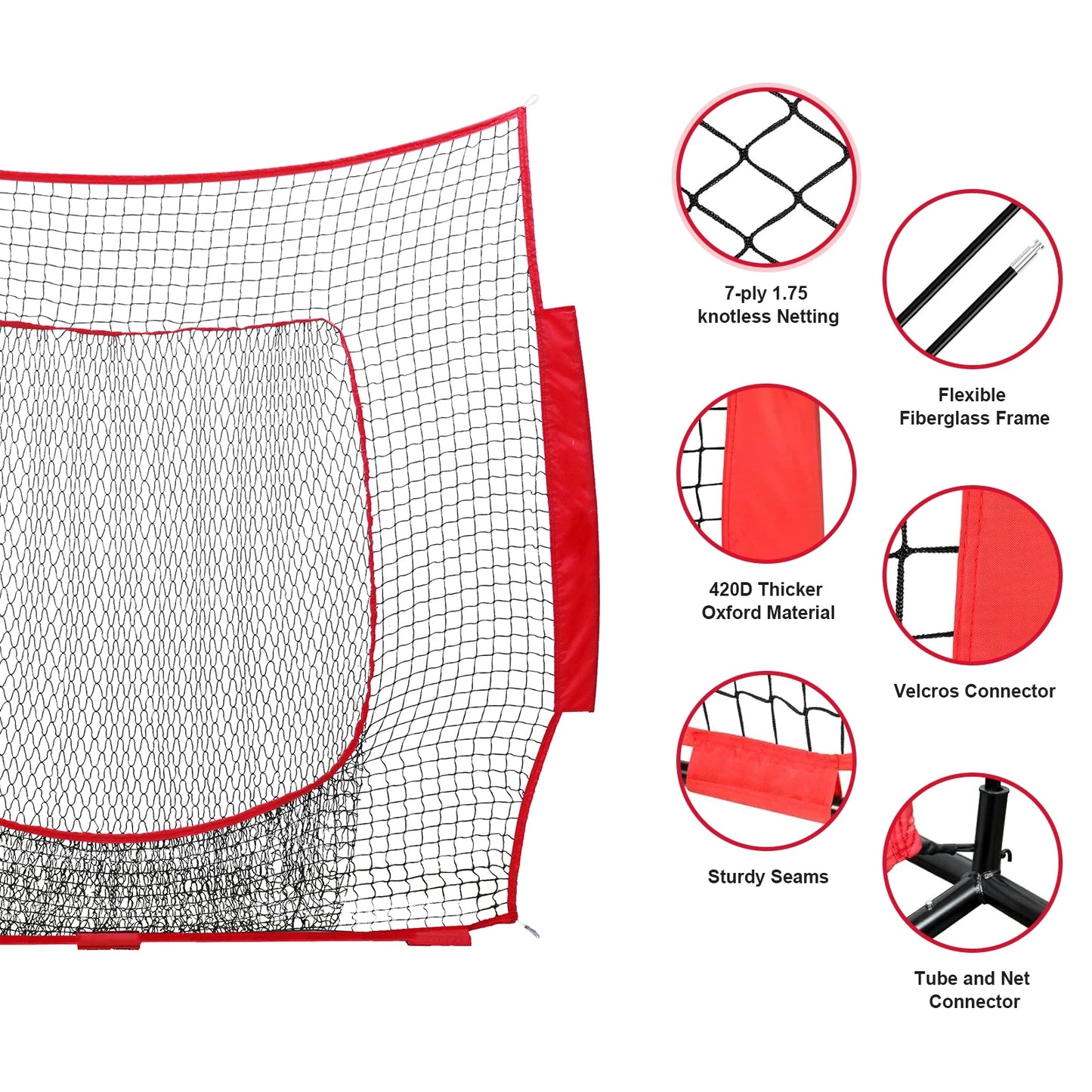 7X7 Portable High Quality Custom Softball Practice Net Baseball Hitting Net