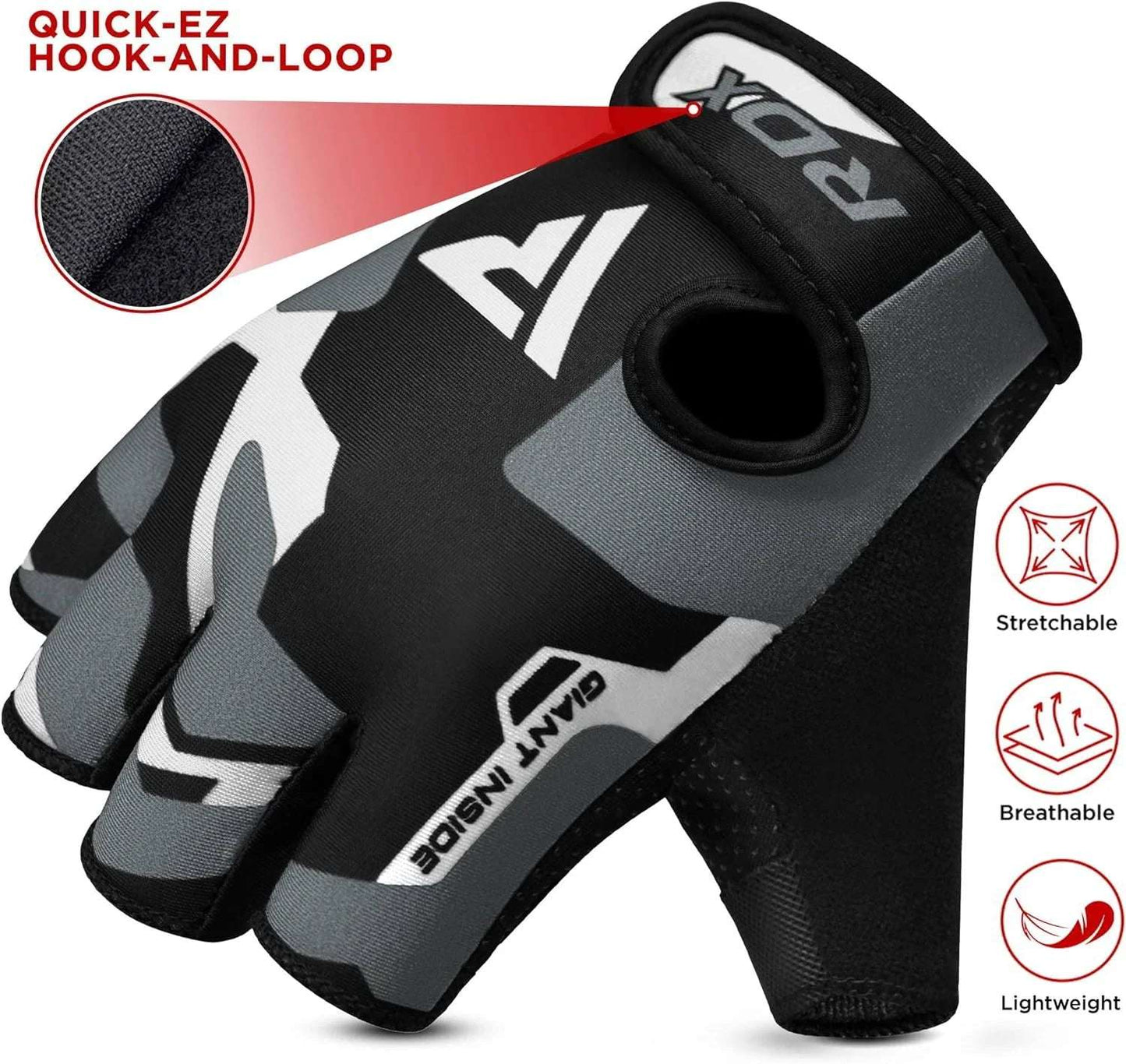 Fingerless Weight Lifting Gloves Gym Workout Gloves for Men Bodybuilding Breathable Powerlifting Wrist Support Padded Palm Training Exercise, Gray, M