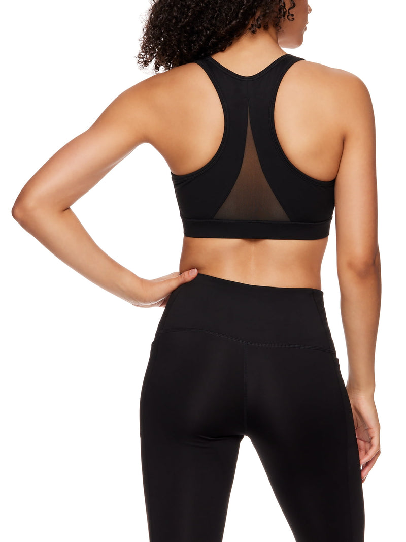 Women'S and Women'S plus Medium Impact Stronger Sports Bra with Mesh Panel and Removable Cups, Sizes XS-4X