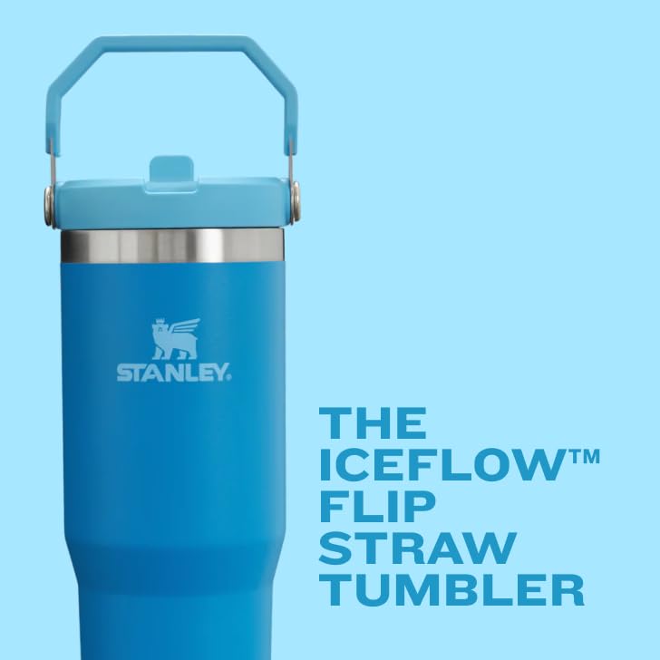 Stanley IceFlow 2.0 Flip Straw Tumbler with Handle 30 oz | Twist On Lid and Flip Up Straw | Leak Resistant Water Bottle | Insulated Stainless Steel | BPA-Free | Hydrangea