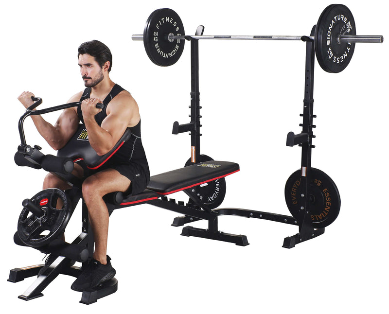LX600 Olympic Workout Bench & Squat Rack - 850 lb Capacity - Blend Bazaar