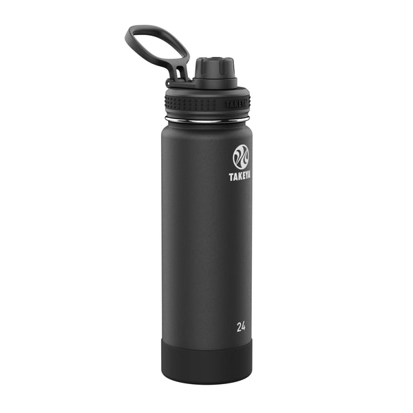 Takeya Actives Water Bottle with Spout Lid - Bottle with Double Stainless Steel Insulation - Dishwasher Safe & BPA-Free - Bottle with Spout Lid & Removable Bumper - 24 oz, Bluestone