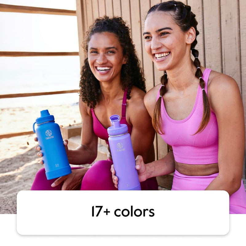 Takeya Actives Water Bottle with Spout Lid - Bottle with Double Stainless Steel Insulation - Dishwasher Safe & BPA-Free - Bottle with Spout Lid & Removable Bumper - 24 oz, Bluestone
