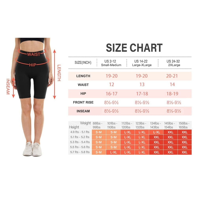 4 Pack Biker Shorts for Women – 8" High Waist Tummy Control Workout Yogacompression Exercise Shorts