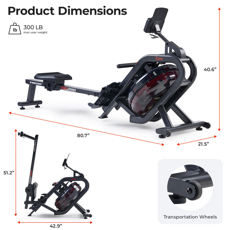 Sunny Health Foldable Rowing Machine - Full-Body Fitness with Free App - Blend Bazaar