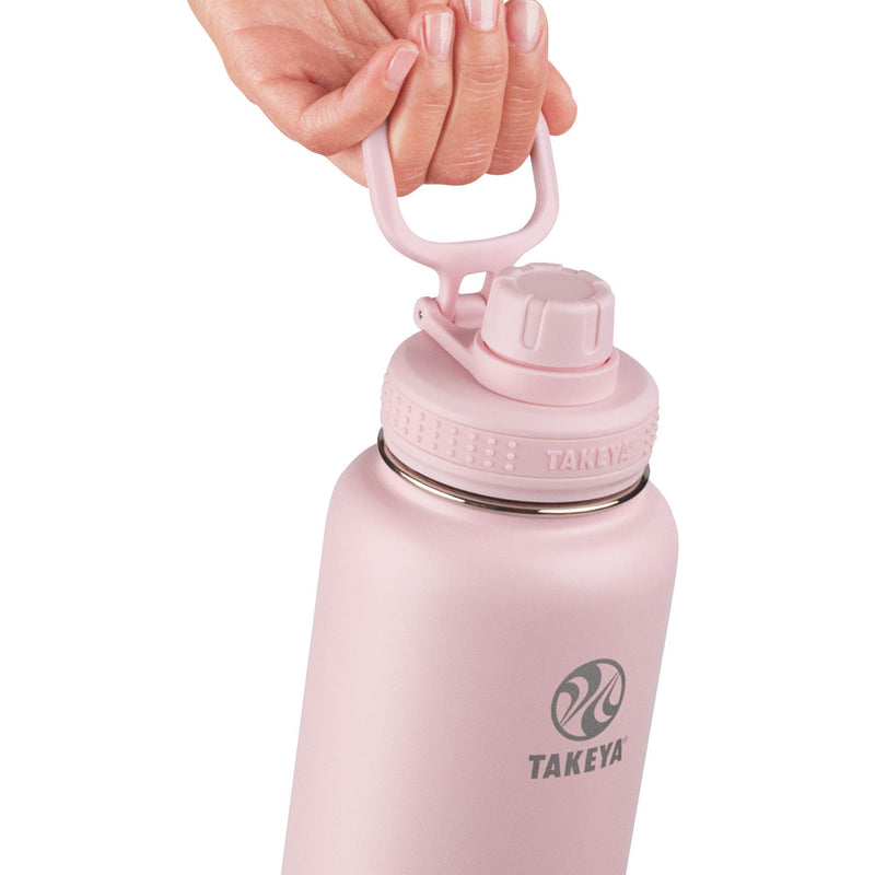 Takeya Actives Water Bottle with Spout Lid - Bottle with Double Stainless Steel Insulation - Dishwasher Safe & BPA-Free - Bottle with Spout Lid & Removable Bumper - 24 oz, Bluestone