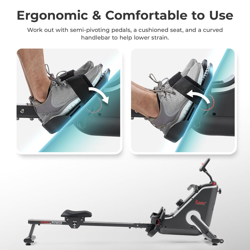 Sunny Health Foldable Rowing Machine - Full-Body Fitness with Free App - Blend Bazaar