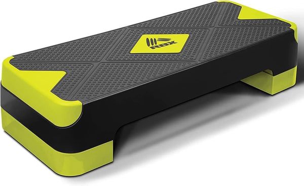 Aerobic Step Platform with Non-Slip Textured Surface 2-Level Adjustable, Compact, Easy-To-Store