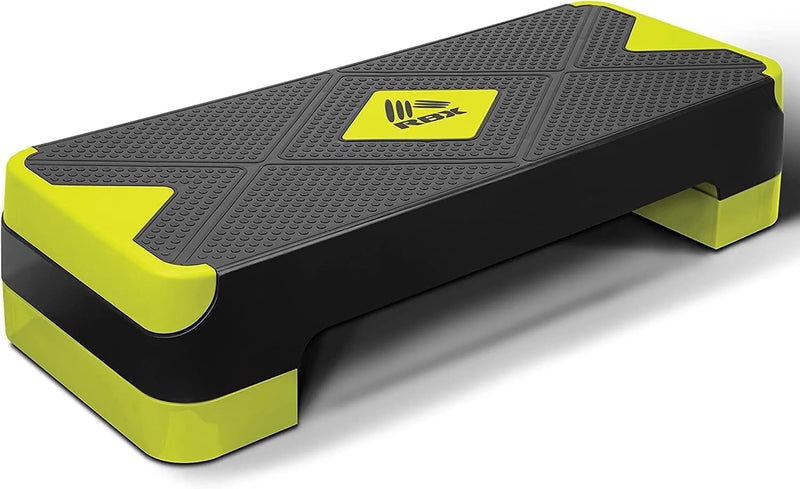 Aerobic Step Platform with Non-Slip Textured Surface 2-Level Adjustable, Compact, Easy-To-Store