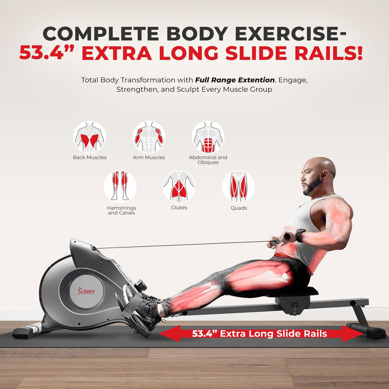 Sunny Health Foldable Rowing Machine - Full-Body Fitness with Free App - Blend Bazaar