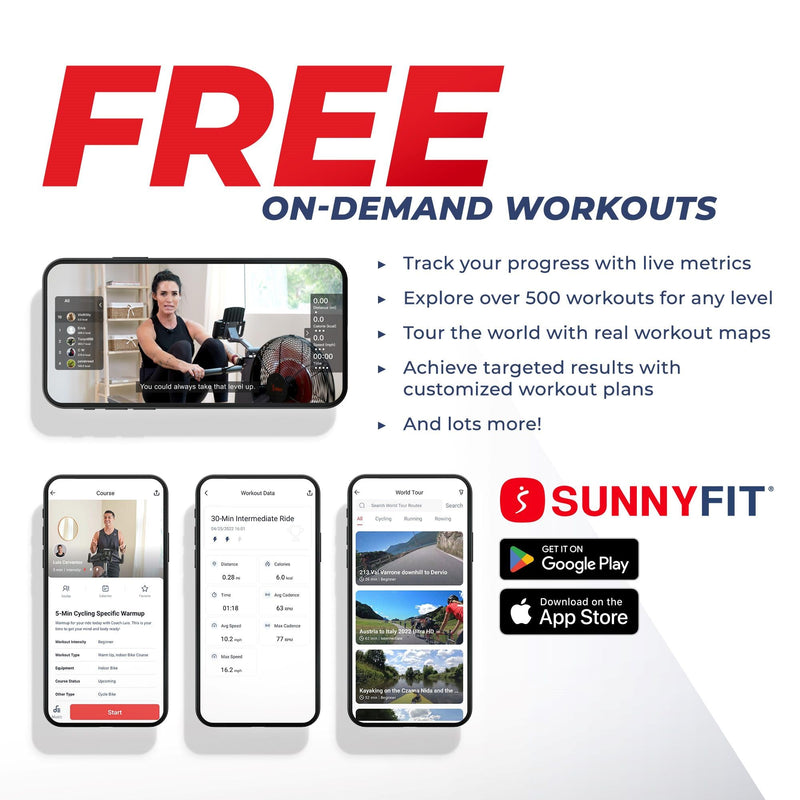 Sunny Health Foldable Rowing Machine - Full-Body Fitness with Free App - Blend Bazaar