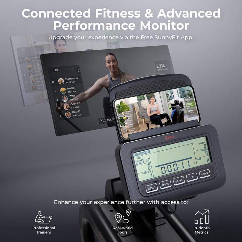 Sunny Health Foldable Rowing Machine - Full-Body Fitness with Free App - Blend Bazaar