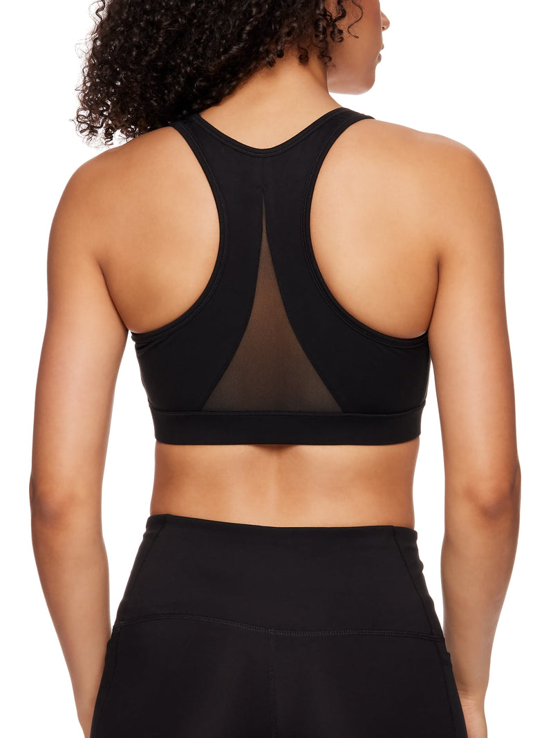Women'S and Women'S plus Medium Impact Stronger Sports Bra with Mesh Panel and Removable Cups, Sizes XS-4X