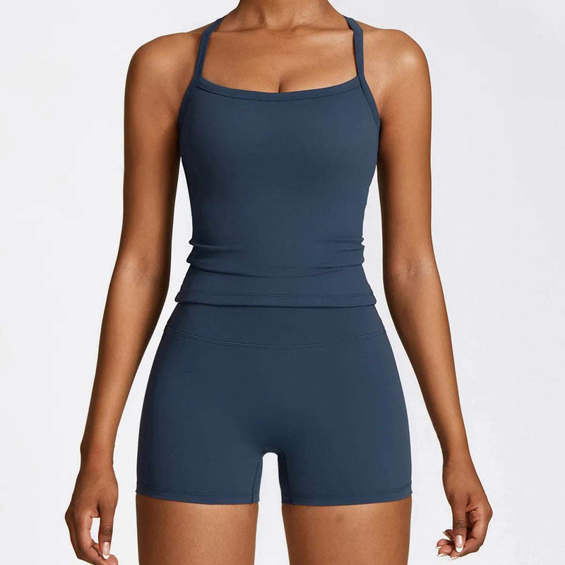 New Yoga Set Women Gym 2 Piece Tight Quick-Drying Fitness Wear Outdoor Running Suit Sports Fitness High Waist Leggings Workout