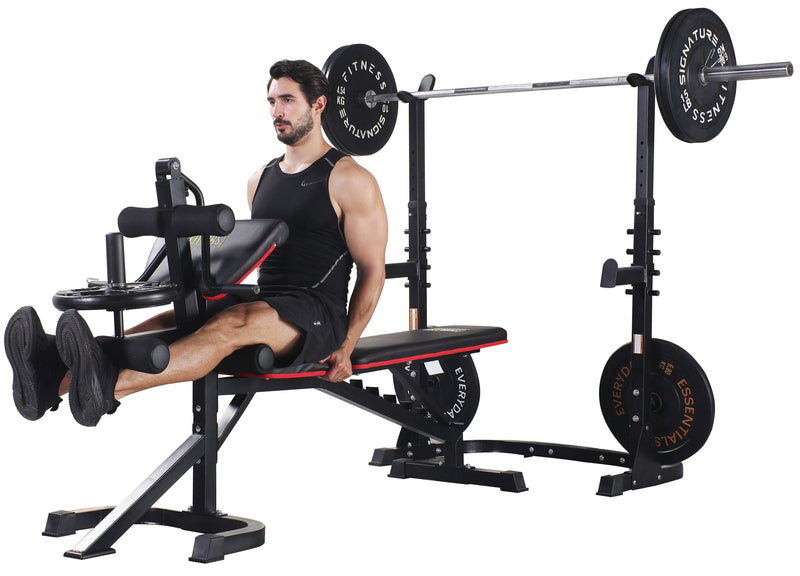 LX600 Olympic Workout Bench & Squat Rack - 850 lb Capacity - Blend Bazaar