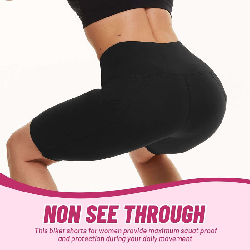 4 Pack Biker Shorts for Women – 8" High Waist Tummy Control Workout Yogacompression Exercise Shorts