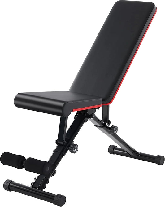 Weight Adjustable Workout Bench for Home Gym, 795LBS Capacity Foldable Bench Press，Black
