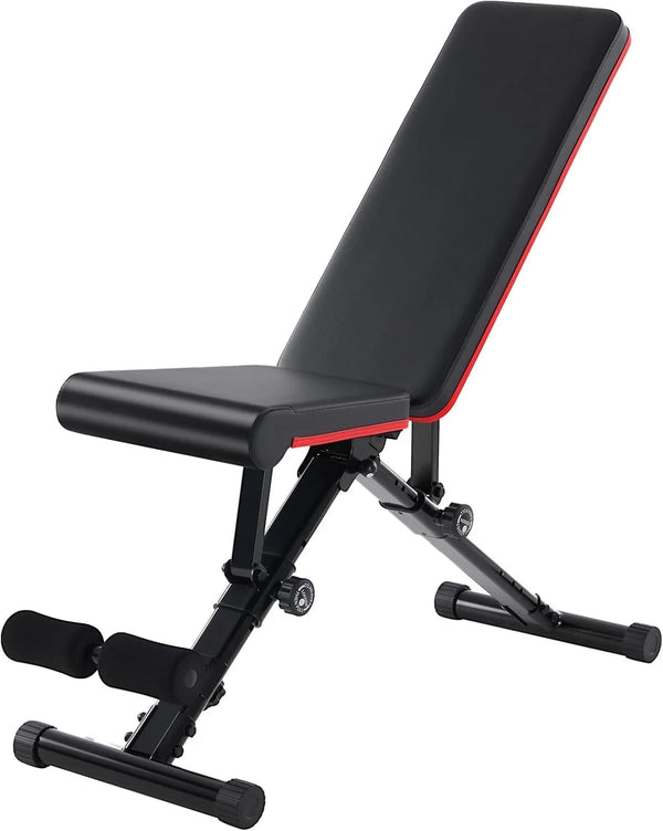 Weight Adjustable Workout Bench for Home Gym, 795LBS Capacity Foldable Bench Press，Black