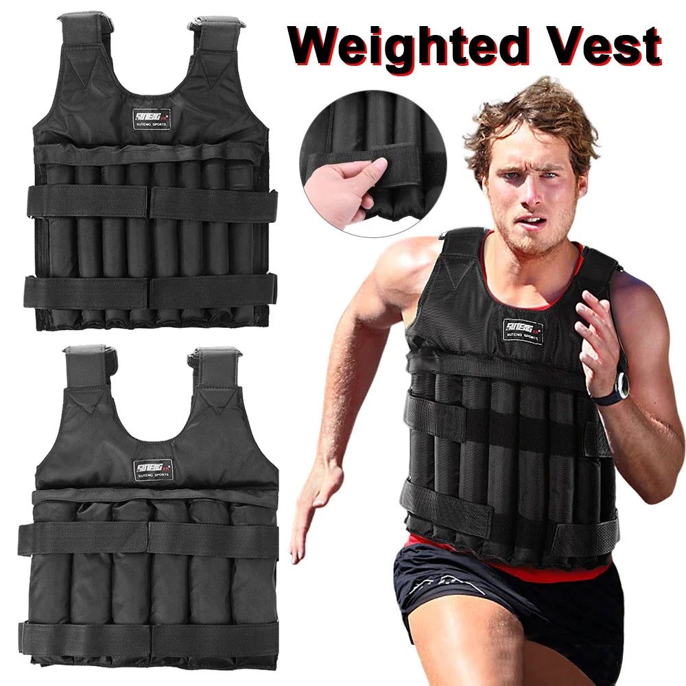 20Kg/50Kg Durable Weighted Vest Adjustable Weight Training Exercise Jackets Sand Clothing Sports Loading Waistcoat for Fitness
