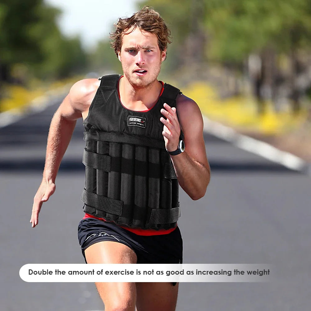 20Kg/50Kg Durable Weighted Vest Adjustable Weight Training Exercise Jackets Sand Clothing Sports Loading Waistcoat for Fitness