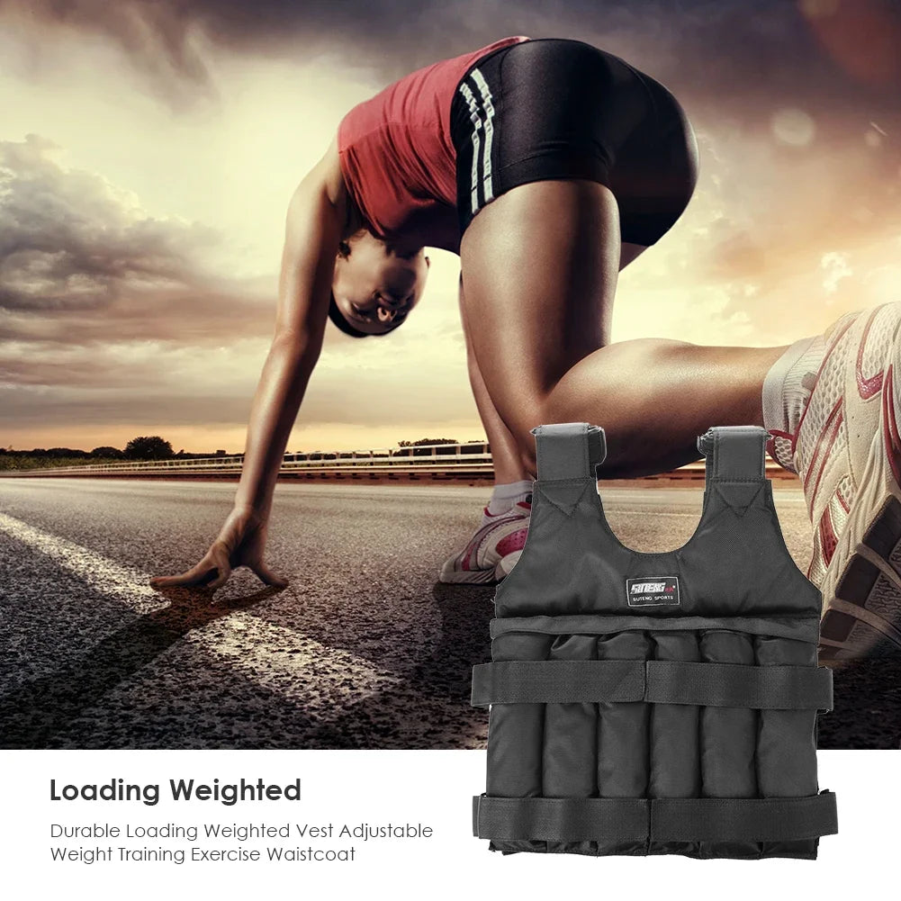20Kg/50Kg Durable Weighted Vest Adjustable Weight Training Exercise Jackets Sand Clothing Sports Loading Waistcoat for Fitness