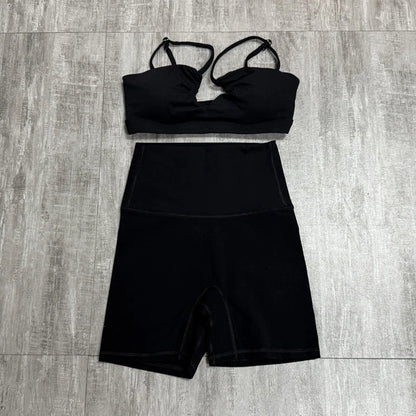 Two-Piece Women'S Sports Set Chest Crossover Yoga Clothes Female Gym Bandeau Sports Bra Suits Sport Outfit for Woman