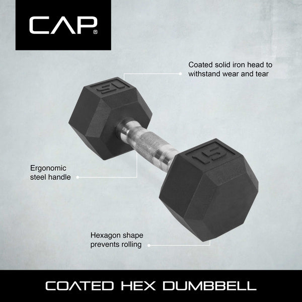 Barbell, 3Lb Rubber Hex Dumbbell, Single