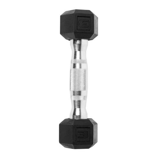 Barbell, 3Lb Rubber Hex Dumbbell, Single