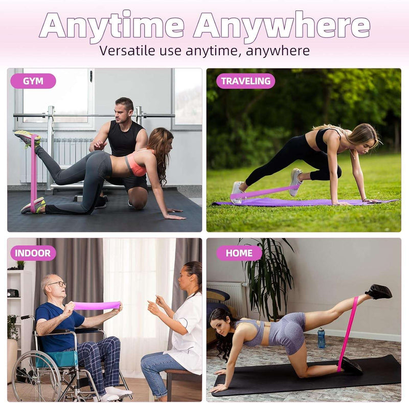 Resistance Loop Exercise Bands, Resistance Bands Exercise Bands for Home Fitness, Stretching, Strength Training, Physical Therapy,Elastic Workout Bands for Women Men Kids, Set of 5