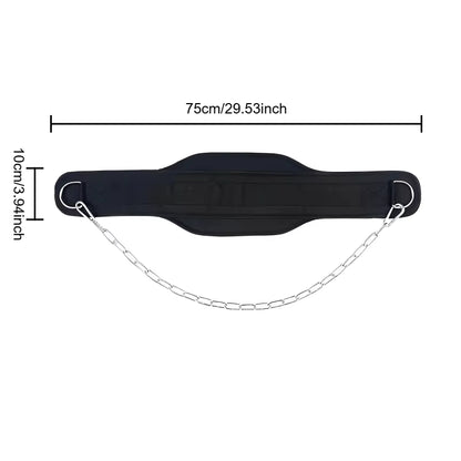 1Pcs New Style Weight Lifting Back Gym with Chain for Fitness Bodybuilding Pull up Strength Training Load Waist Strap Thicken